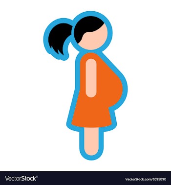 Stylish flat icon on white background pregnant vector image