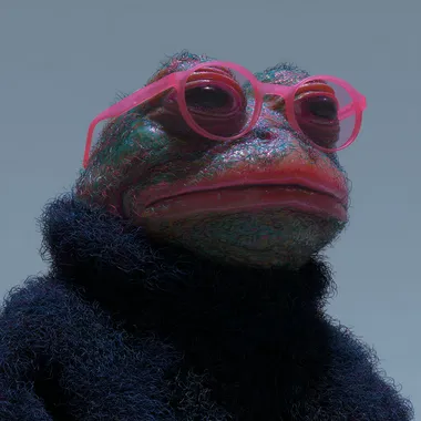 Stylish Frog with Pink Glasses Stylish Frog with Pink Glasses