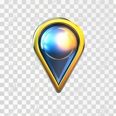 Stylish Geolocation Icon with Gradient Chrome Finish