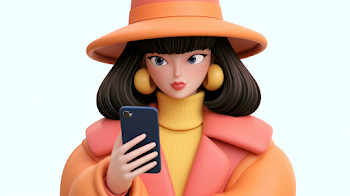 Stylish Girl Engaged with Phone