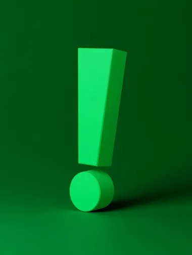 Stylish Green 3D Exclamation Mark Stylish Green 3D Exclamation Mark