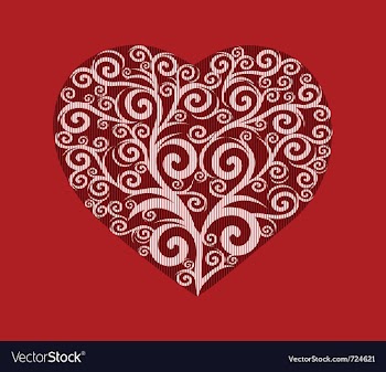 Stylish heart valentines vector image