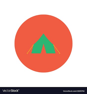 Stylish icon in circle camp tourist tent vector image