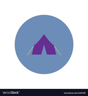 Stylish icon in circle camp tourist tent vector image