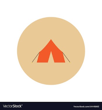 Stylish icon in circle camp tourist tent vector image