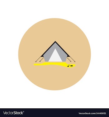 Stylish icon in circle camp tourist tent vector image