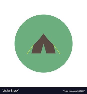 Stylish icon in circle camp tourist tent vector image