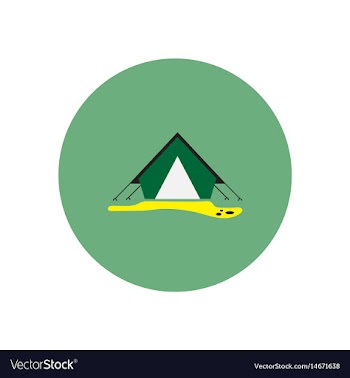 Stylish icon in circle camp tourist tent vector image