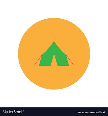 Stylish icon in circle camp tourist tent vector image