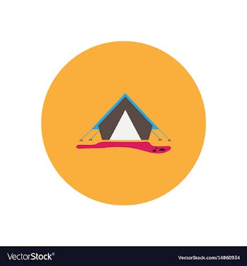 Stylish icon in circle camp tourist tent vector image