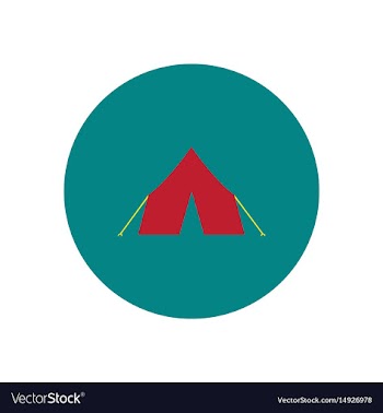 Stylish icon in circle camp tourist tent vector image