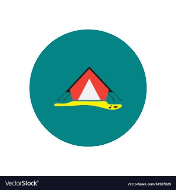 Stylish icon in circle camp tourist tent vector image