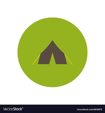 Stylish icon in circle camp tourist tent vector image