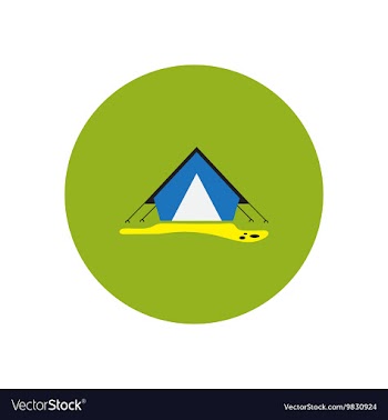 Stylish icon in circle camp tourist tent vector image