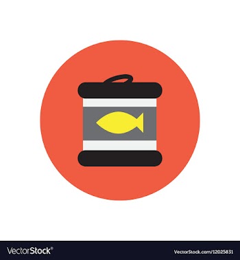 Stylish icon in circle Canned tuna fish vector image