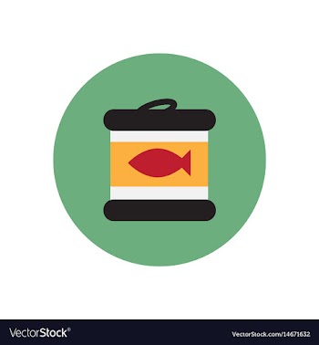Stylish icon in circle canned tuna fish vector image