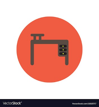 Stylish icon in circle fashion office desk vector image
