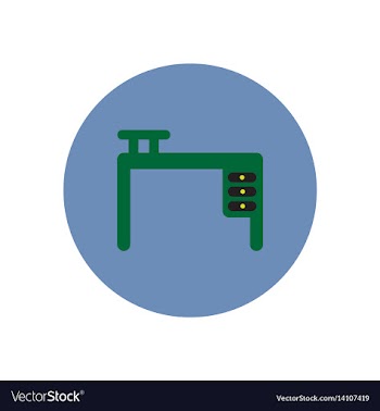 Stylish icon in circle fashion office desk vector image