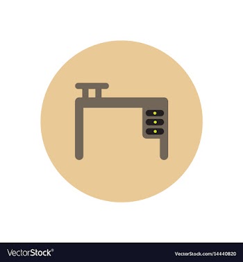 Stylish icon in circle fashion office desk vector image