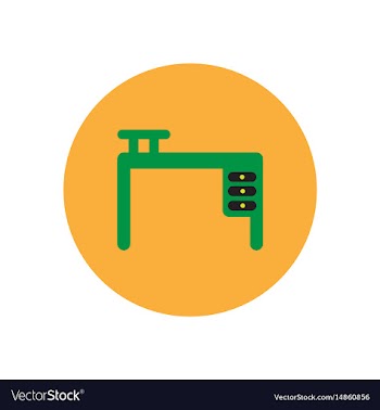 Stylish icon in circle fashion office desk vector image