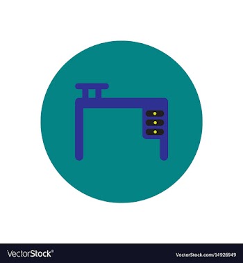 Stylish icon in circle fashion office desk vector image