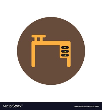 Stylish icon in circle fashion office desk vector image