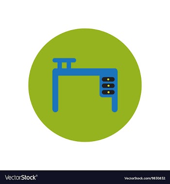Stylish icon in circle fashion office desk vector image