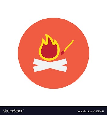 Stylish icon in circle fire and match vector image