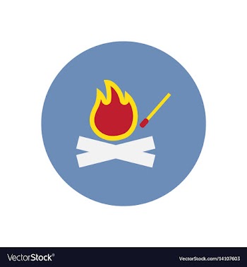 Stylish icon in circle fire and match vector image