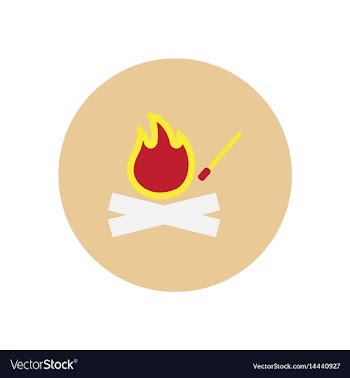 Stylish icon in circle fire and match vector image