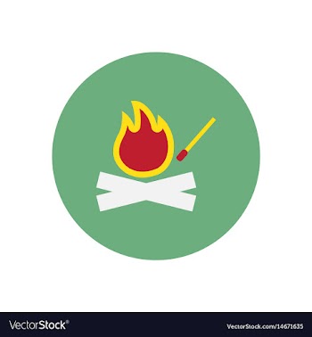 Stylish icon in circle fire and match vector image