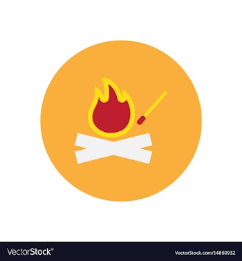 Stylish icon in circle fire and match vector image