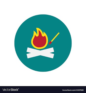 Stylish icon in circle fire and match vector image