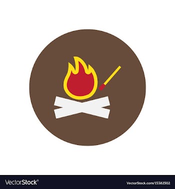 Stylish icon in circle fire and match vector image