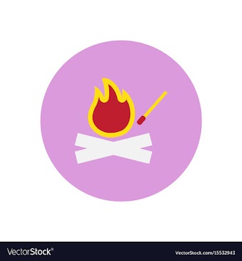 Stylish icon in circle fire and match vector image