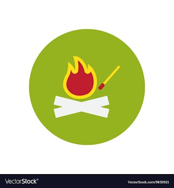 Stylish icon in circle fire and match vector image
