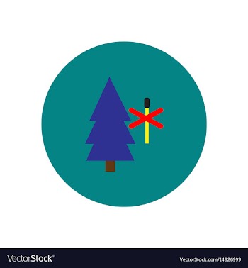 Stylish icon in circle forest fire ban vector image