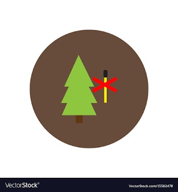 Stylish icon in circle forest fire ban vector image