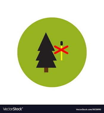 Stylish icon in circle forest fire ban vector image