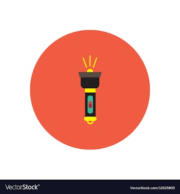 Stylish icon in circle handle electric flashlight vector image