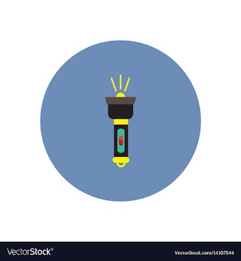 Stylish icon in circle handle electric flashlight vector image