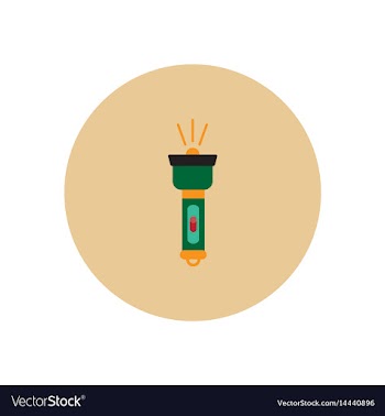 Stylish icon in circle handle electric flashlight vector image