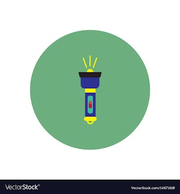 Stylish icon in circle handle electric flashlight vector image