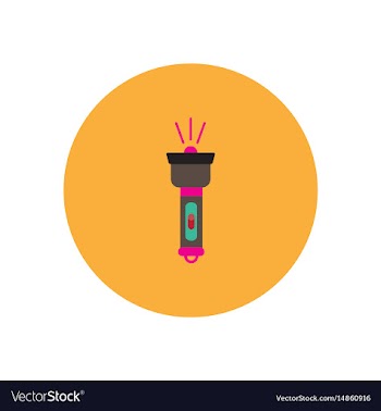 Stylish icon in circle handle electric flashlight vector image