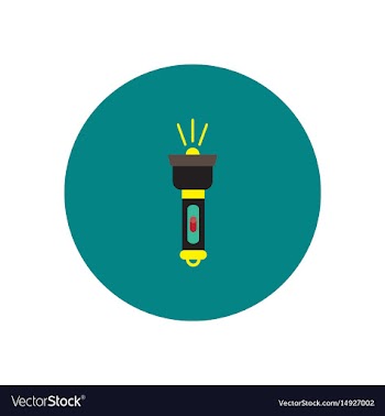 Stylish icon in circle handle electric flashlight vector image