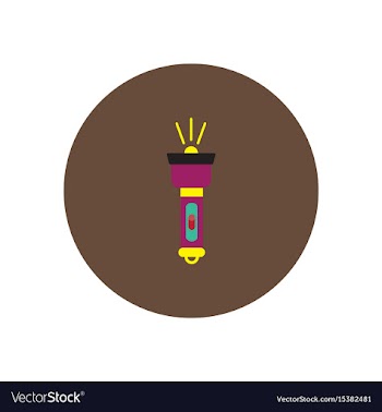 Stylish icon in circle handle electric flashlight vector image