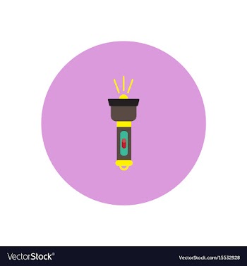 Stylish icon in circle handle electric flashlight vector image