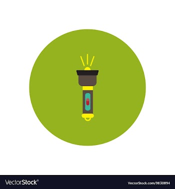 Stylish icon in circle handle electric flashlight vector image