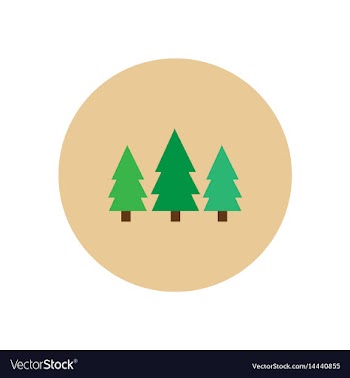 Stylish icon in circle landscape fir trees vector image