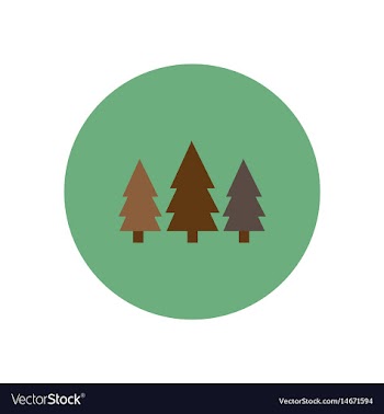 Stylish icon in circle landscape fir trees vector image